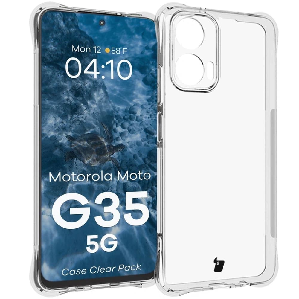 Bizon Case Clear Pack tok + 2x kijelzőfólia Motorola Moto G35 5G-hez - 3