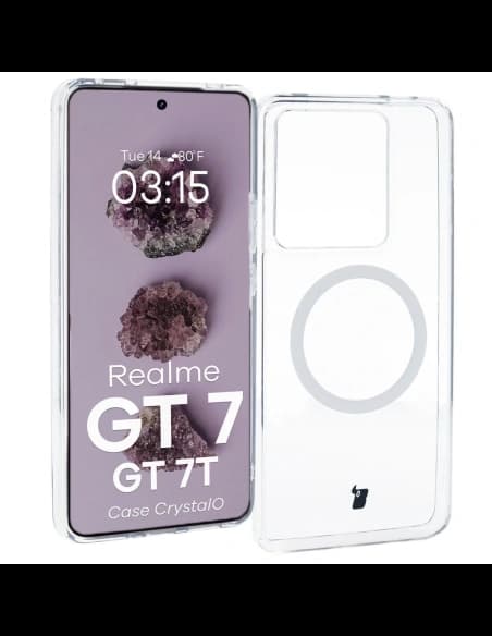 Carcasa Bizon CrystalO Magnetic pentru Realme GT 7 / 7T transparentă