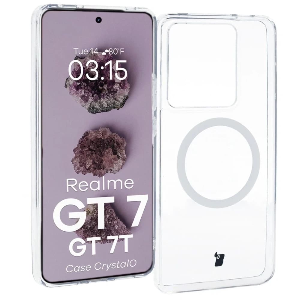 Carcasa Bizon CrystalO Magnetic pentru Realme GT 7 / 7T transparentă - 1