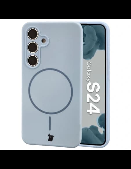 Husa moale Bizon cu magnet pentru Samsung Galaxy S24, albastră