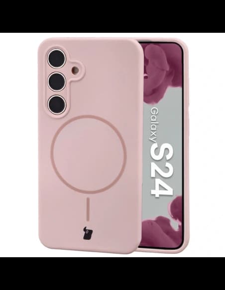 Bizon Soft Case Magnetic Samsung Galaxy S24 roz roz.