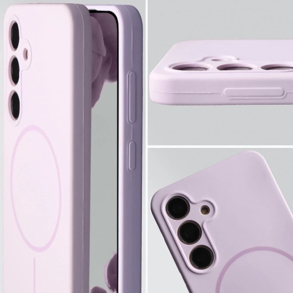 Husa moale Bizon cu magnet pentru Samsung Galaxy S24, violet deschis - 6