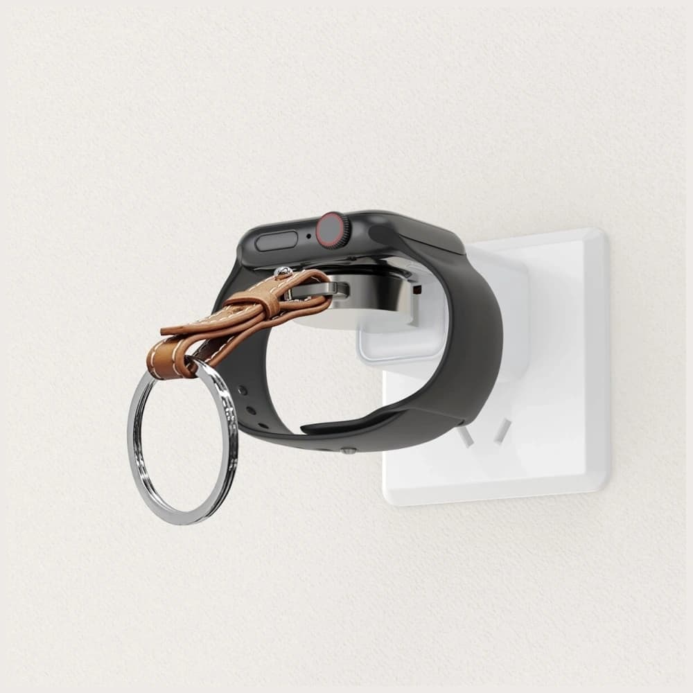4smarts USB-C Induktionsladegerät für Apple Watch mit Schlüsselanhänger Silber - 5