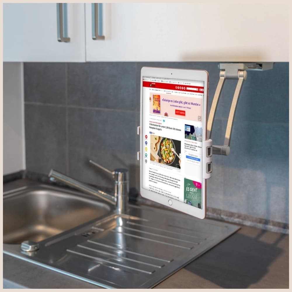 Suport pentru tabletă și smartphone 4smarts ErgoFix H7 pentru bucătărie Argintiu - 9