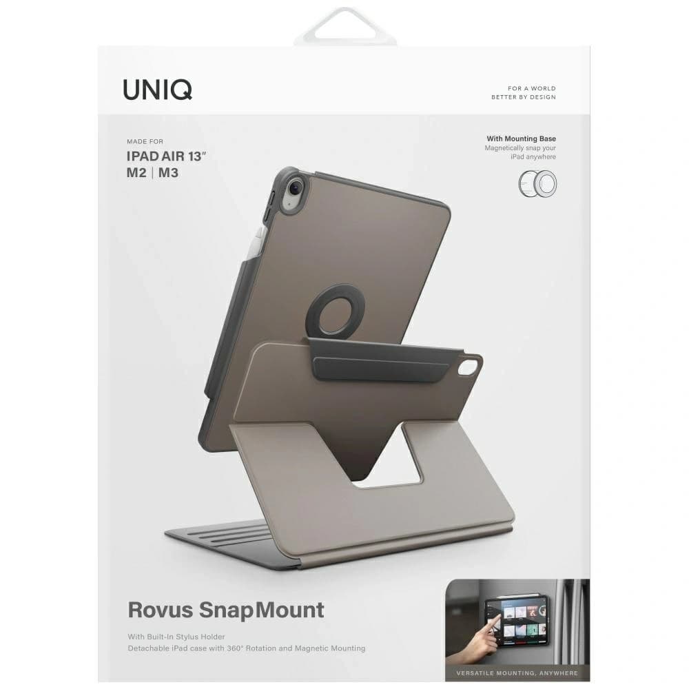 UNIQ Rovus Snapmount Magnetický 360 Rotující Odnímatelný Apple iPad Air 13" 2024 / 13" 2025 šedý - 10