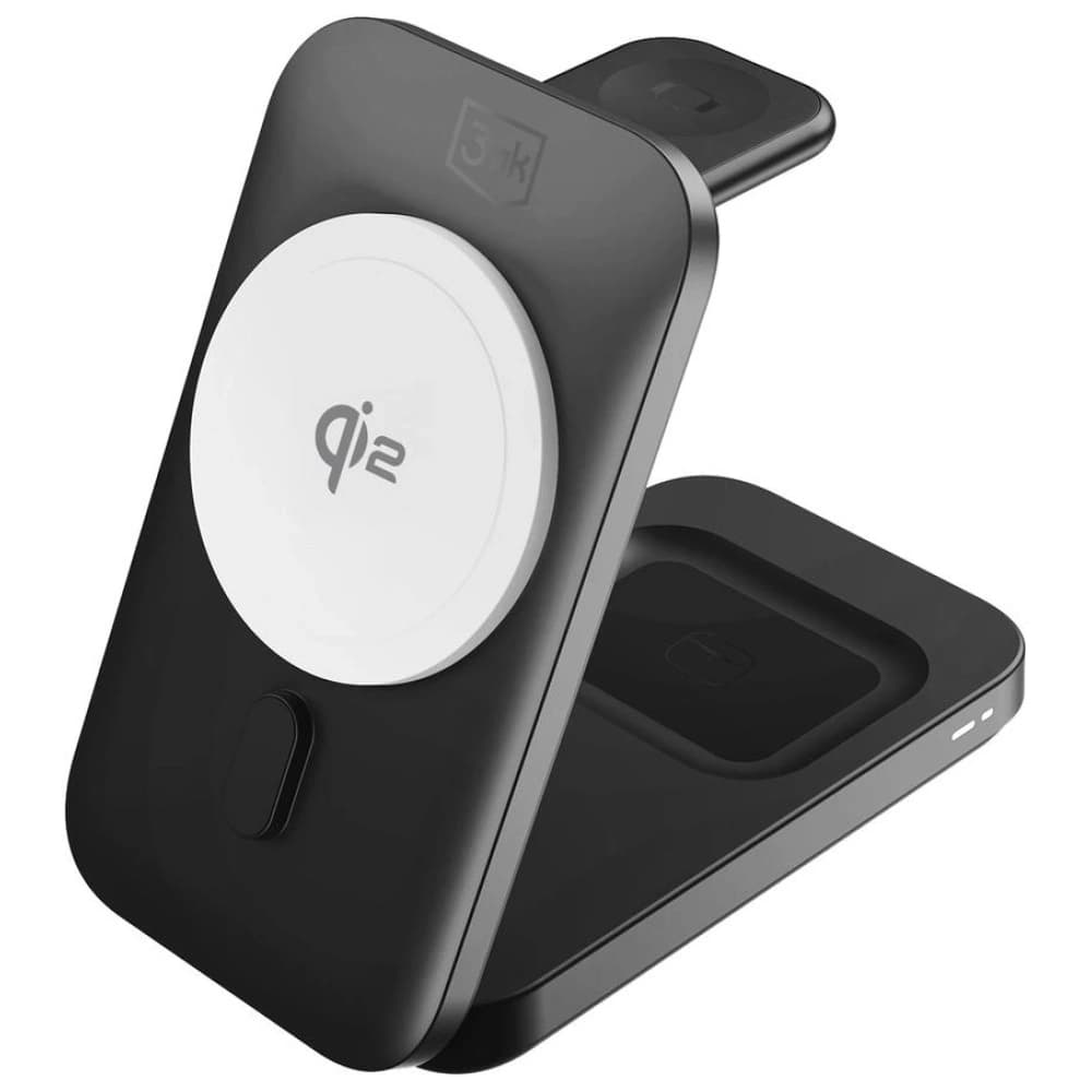3MK MagRocket 3-v-1 15W Qi2 MPP Černá Bezdrátová nabíječka - 2