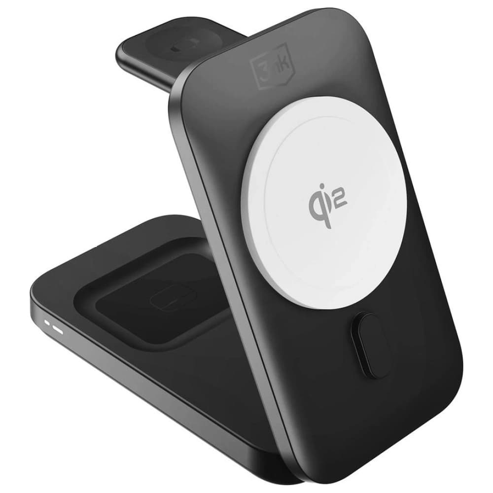 3MK MagRocket 3-v-1 15W Qi2 MPP Černá Bezdrátová nabíječka - 4