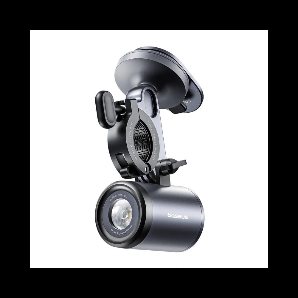Baseus PrimeTrip 2-v-1 držák na telefon na kolo + 600lm USB-C svítilna (černá) - 1