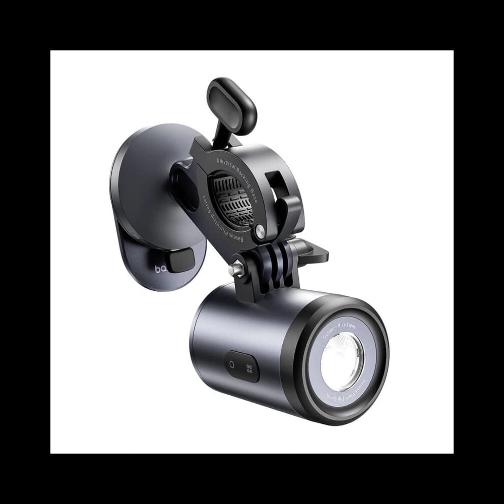 Baseus PrimeTrip 2-v-1 držák na telefon na kolo + 600lm USB-C svítilna (černá) - 2