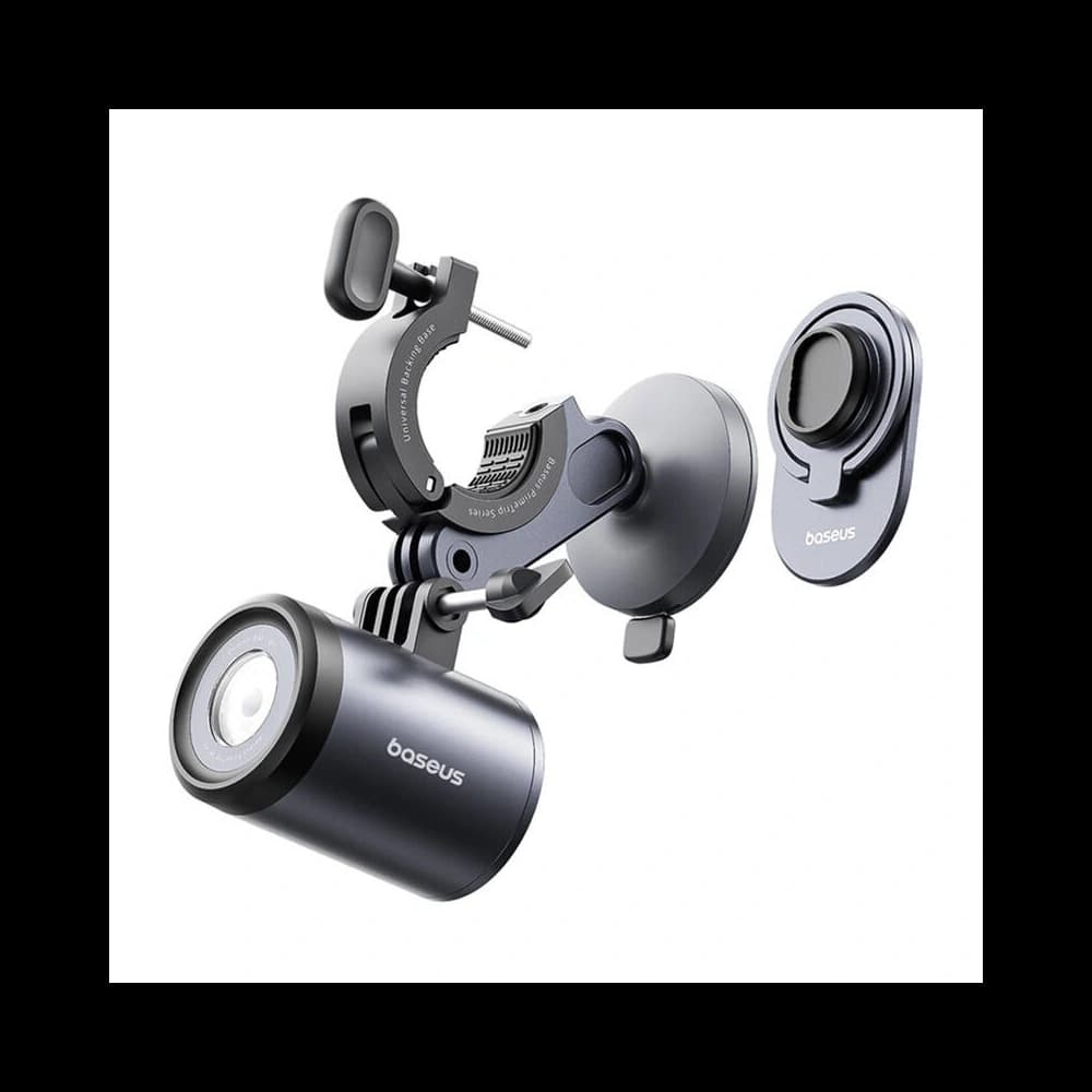 Baseus PrimeTrip 2-v-1 držák na telefon na kolo + 600lm USB-C svítilna (černá) - 4