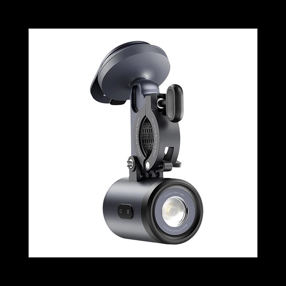 Baseus PrimeTrip 2-v-1 držák na telefon na kolo + 600lm USB-C svítilna (černá) - 6