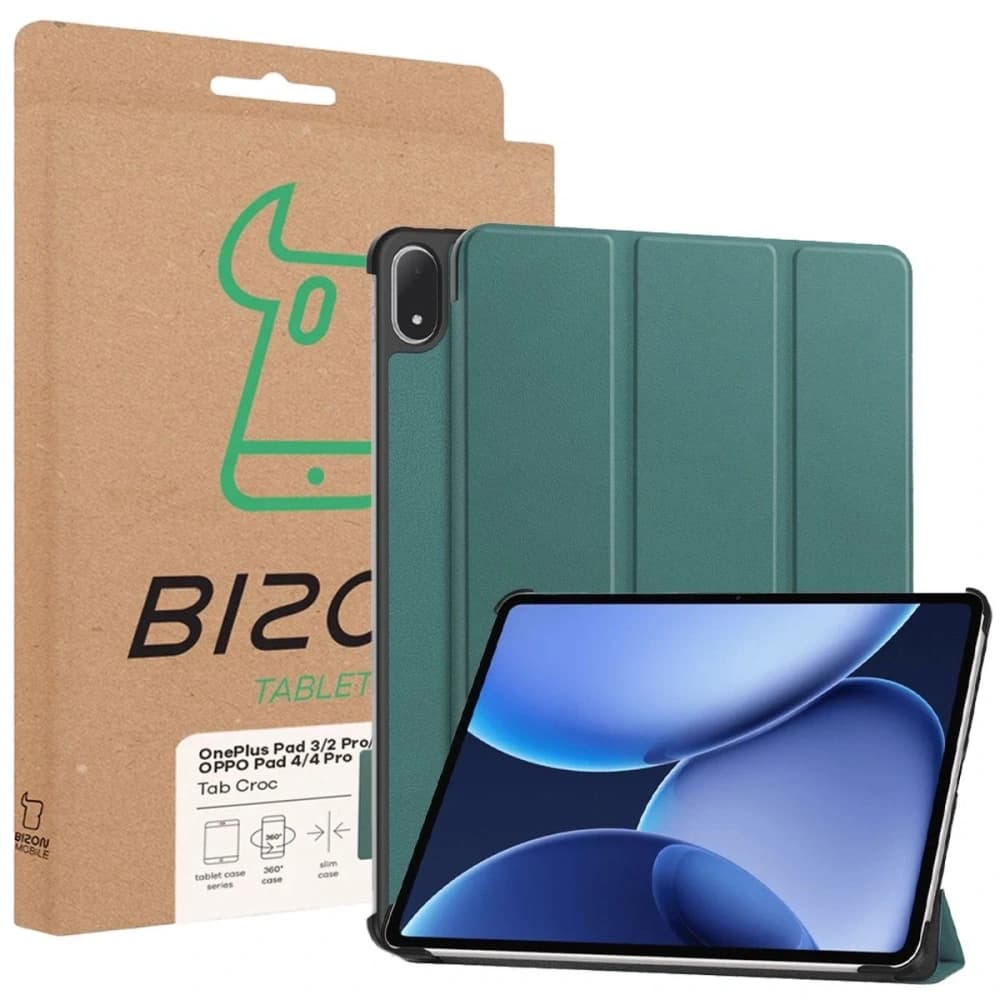 Bizon Case Tab Croc OnePlus Pad 3 / 2 Pro / OPPO Pad 4 / 4 Pro dark green - 8