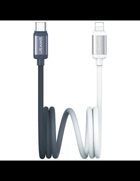USAMS Bicolor Series SJ757 PD 30W USB-C / Lightning kabel 1,2 m černobílý