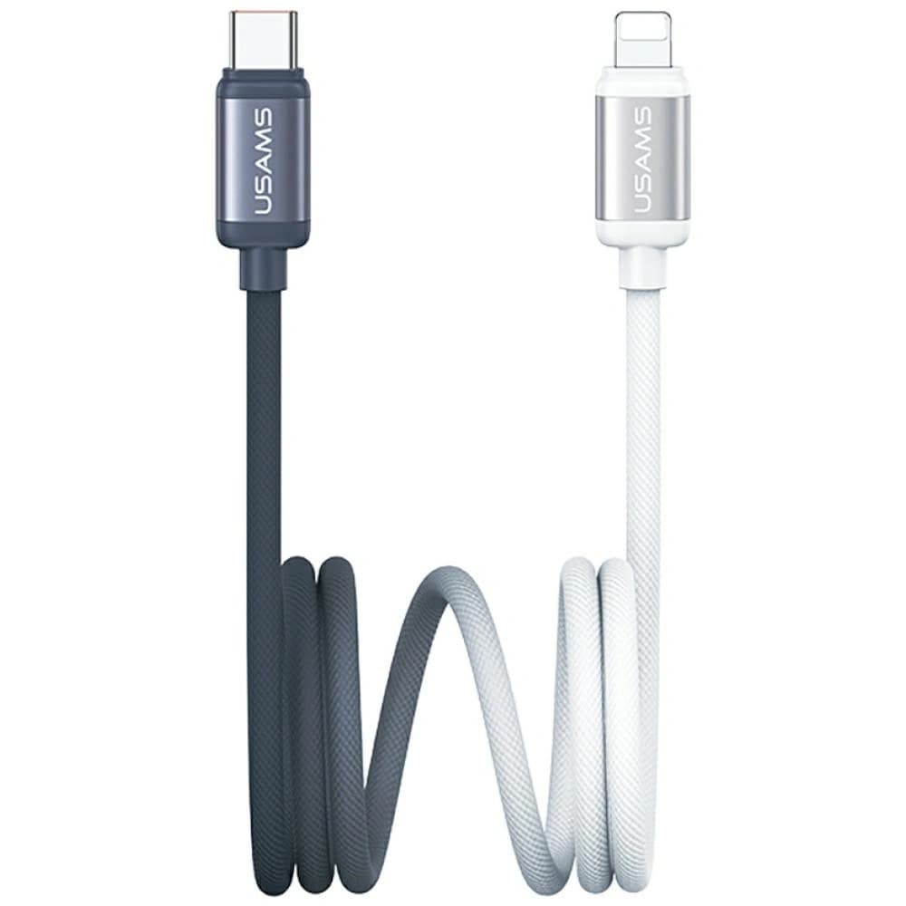 USAMS Bicolor Series SJ757 PD 30W USB-C / Lightning kabel 1,2 m černobílý - 1