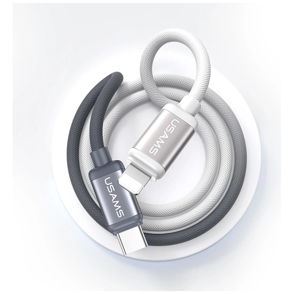 USAMS Bicolor Series SJ757 PD 30W USB-C / Lightning kabel 1,2 m černobílý - 3