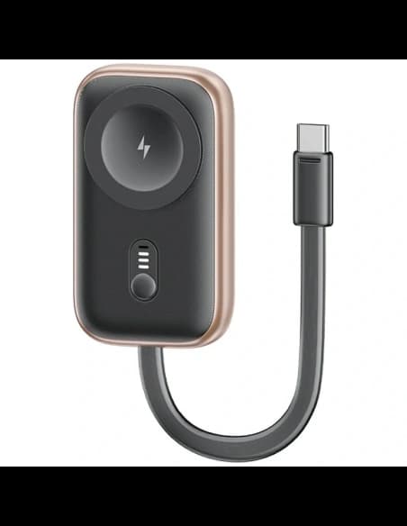 Ładowarka indukcyjna 2w1 USAMS CD245 do Apple Watch z powerbankiem 1200mAh + kabel USB-C tarnish