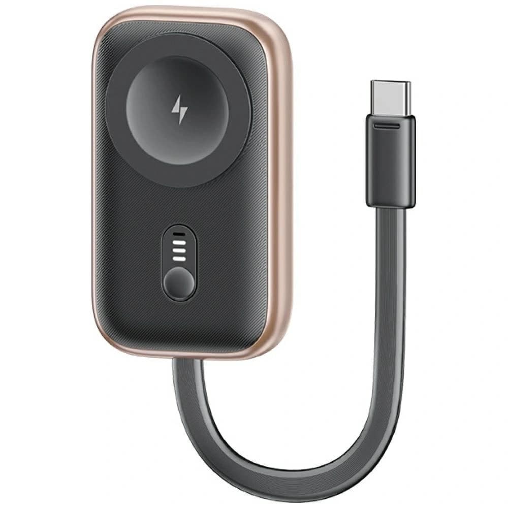 Încărcător wireless 2 în 1 USAMS CD245 pentru Apple Watch cu baterie externă de 1200mAh + cablu USB-C Tarnish - 1