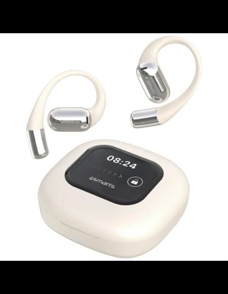 4smarts SkyBuds OWS Drahtlose Open-Ear Kopfhörer Bluetooth 5.4 mit KI-Display Beige