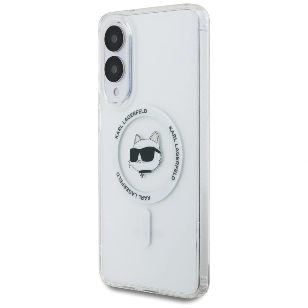 Karl Lagerfeld Buton Choupette Cap Printat Logo MagSafe Samsung Galaxy S25 Edge alb - 2