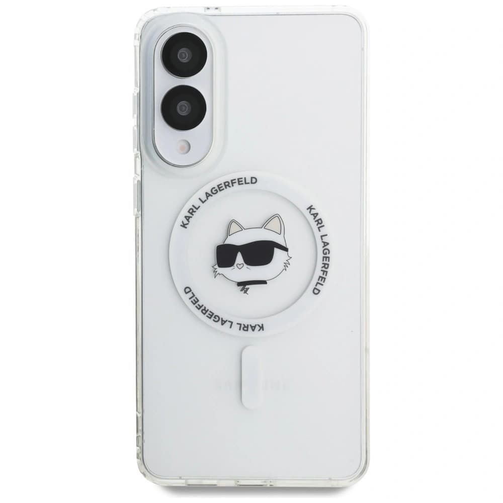 Karl Lagerfeld Buton Choupette Cap Printat Logo MagSafe Samsung Galaxy S25 Edge alb - 3
