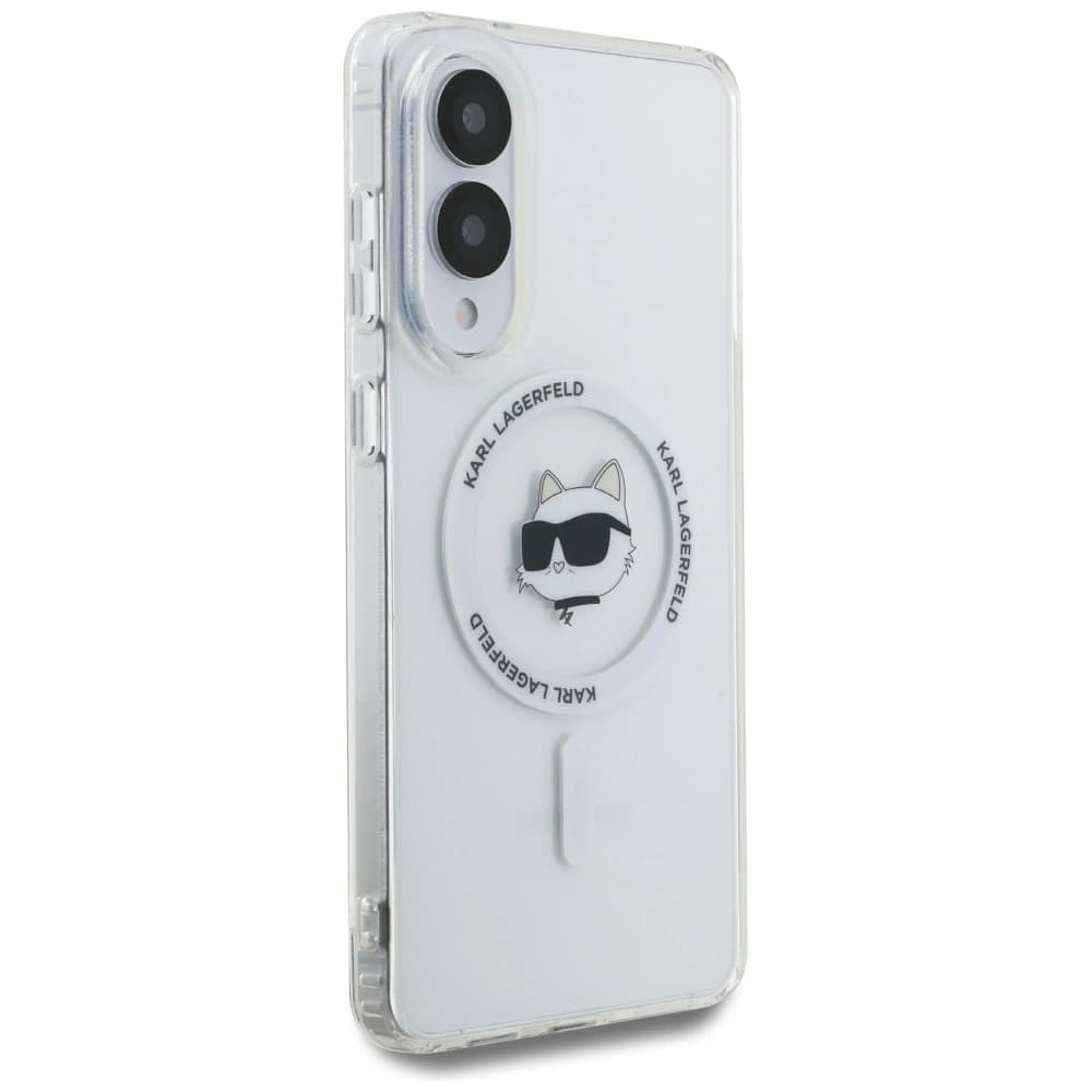 Karl Lagerfeld Buton Choupette Cap Printat Logo MagSafe Samsung Galaxy S25 Edge alb - 4