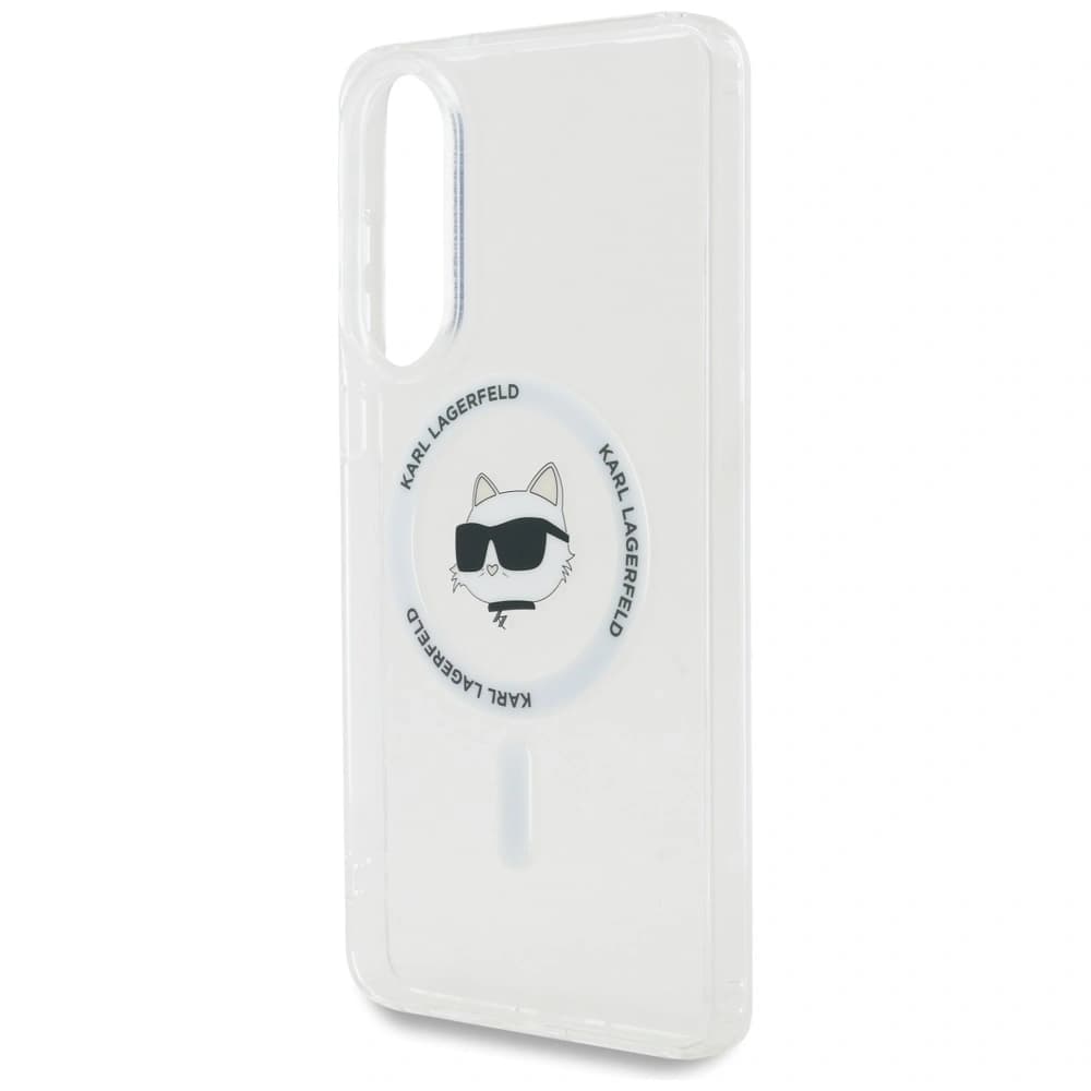 Karl Lagerfeld Buton Choupette Cap Printat Logo MagSafe Samsung Galaxy S25 Edge alb - 6