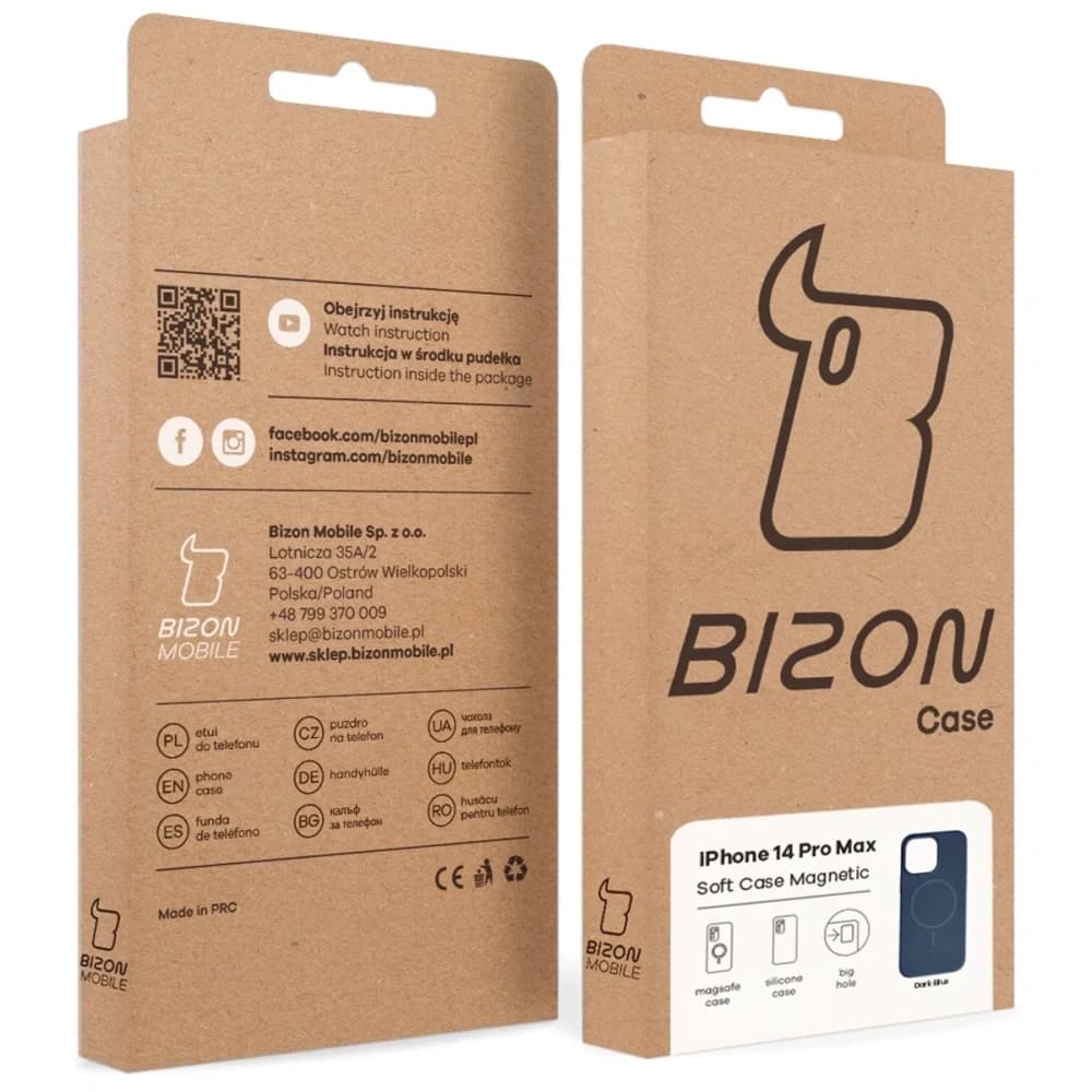 Husa moale Bizon cu magnet pentru Apple iPhone 14 Pro Max, albastru marin - 9