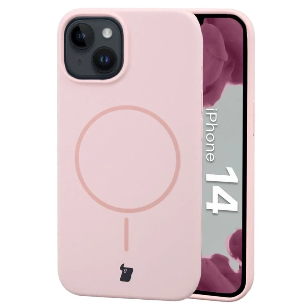 Bizon Soft Case mágneses Apple iPhone 14 világos rózsaszín - 1