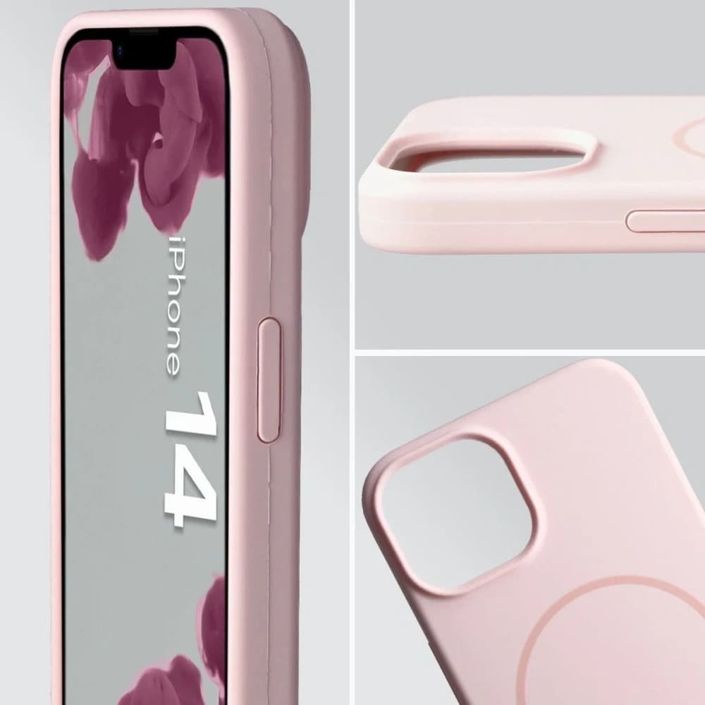 Bizon Soft Case mágneses Apple iPhone 14 világos rózsaszín - 6