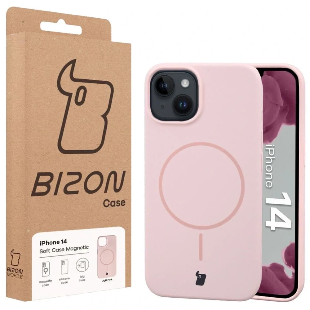 Bizon Soft Case mágneses Apple iPhone 14 világos rózsaszín - 8