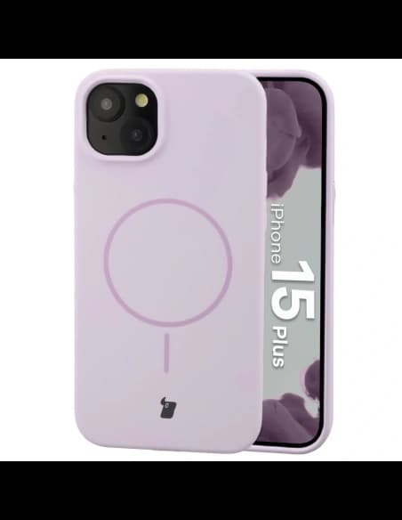 Husa moale Bizon cu magnet pentru Apple iPhone 15 Plus, violet deschis