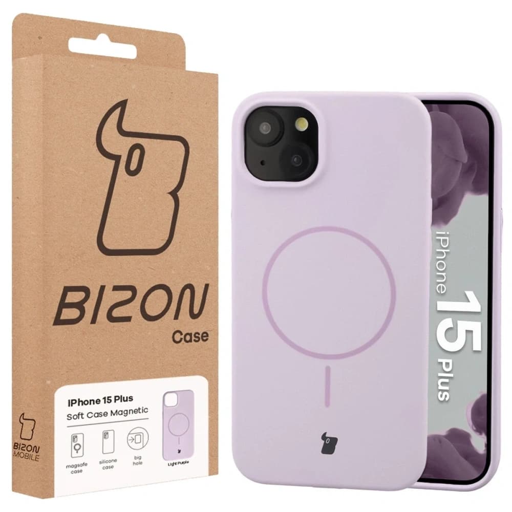 Bizon Soft Case Magnetisch für Apple iPhone 15 Plus in helllila - 8