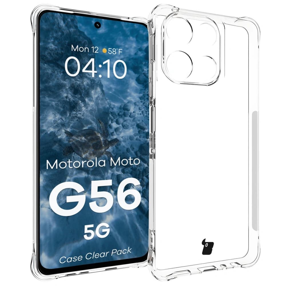 Bizon Case Clear Pack Hülle + 2x gehärtetes Glas Motorola Moto G56 5G - 3