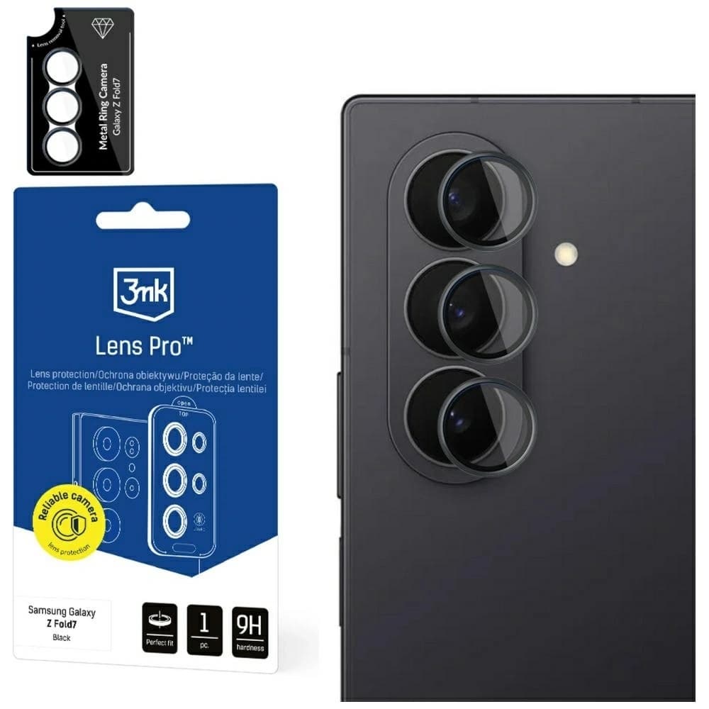 Protecție lentilă 3MK Pro pentru Samsung Galaxy Z Fold7 neagră - 1