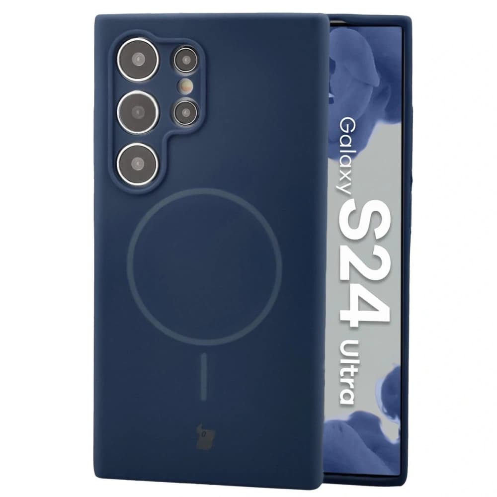 Husă moale Bizon Magnetic pentru Samsung Galaxy S24 Ultra, albastru închis - 1