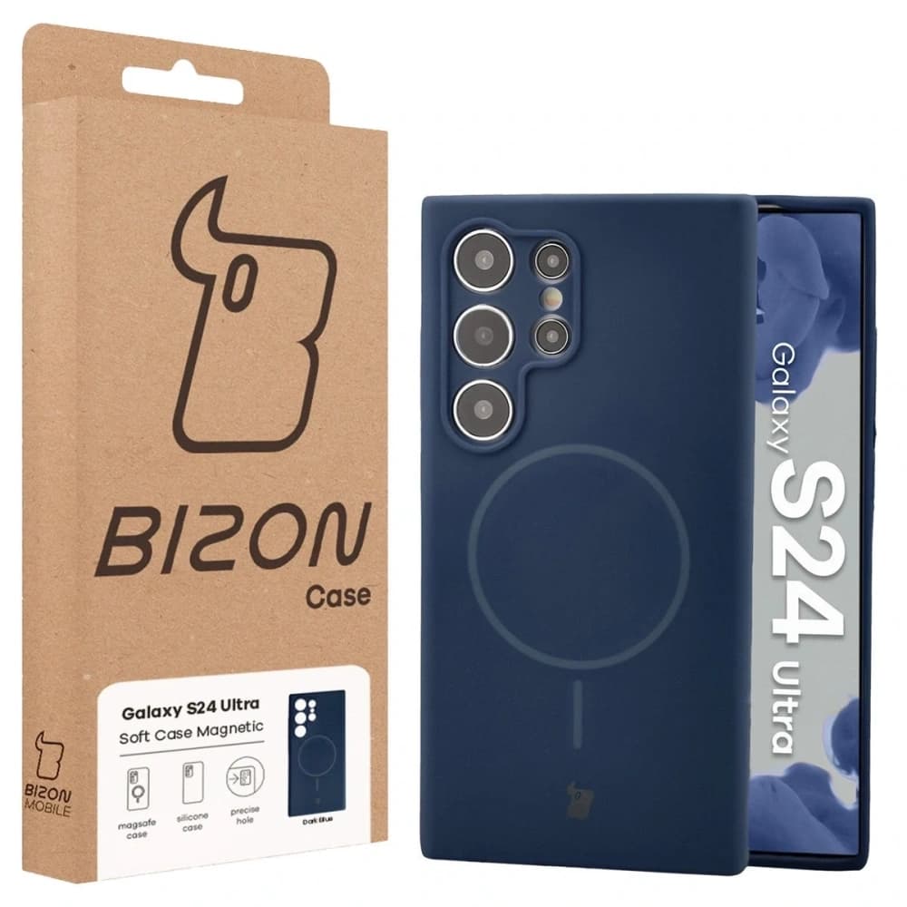 Husă moale Bizon Magnetic pentru Samsung Galaxy S24 Ultra, albastru închis - 8