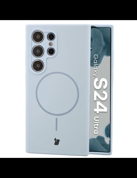 Husă moale magnetică Bizon pentru Samsung Galaxy S24 Ultra, albastru