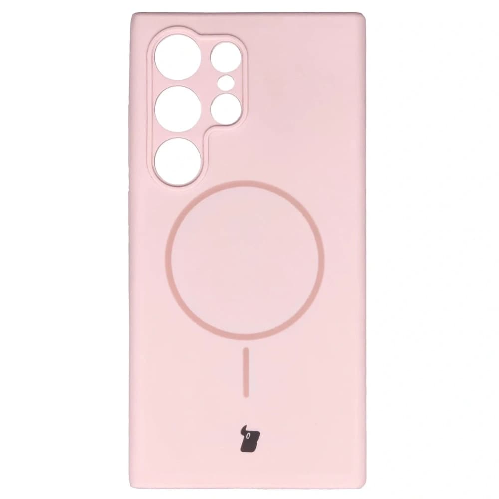 Husă soft magnetic Bizon pentru Samsung Galaxy S24 Ultra, roz pastel roz. - 2
