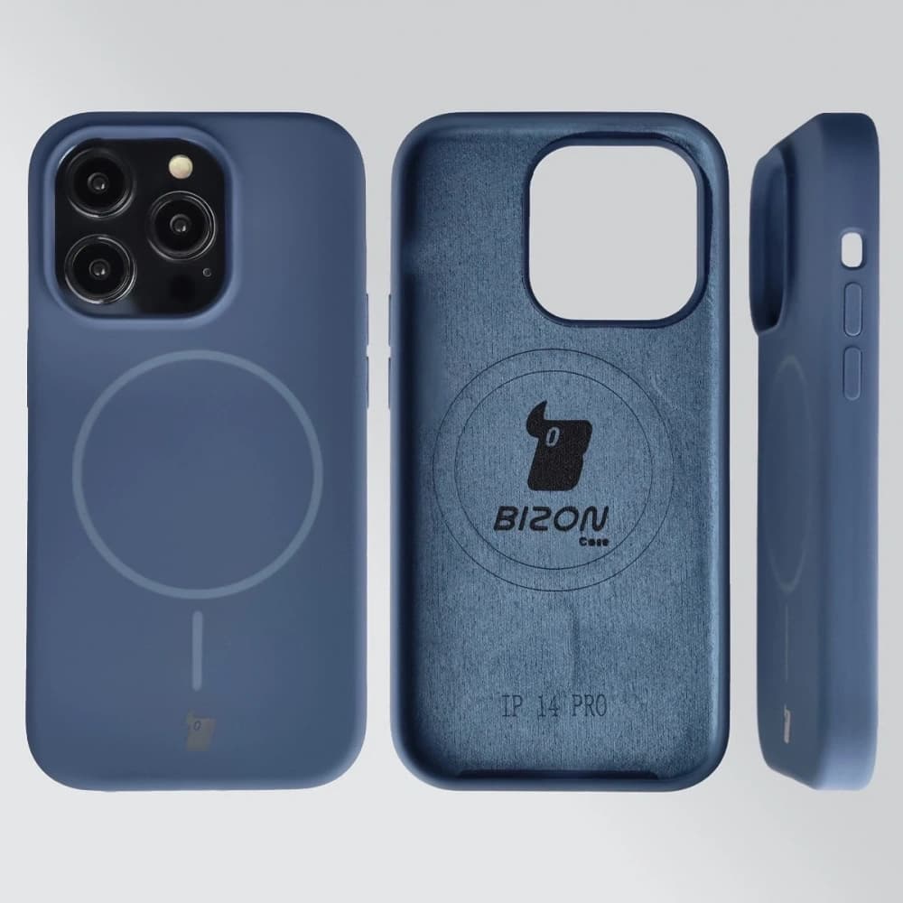 Husă magnetică Bizon Soft pentru Apple iPhone 14 Pro, albastru închis - 5