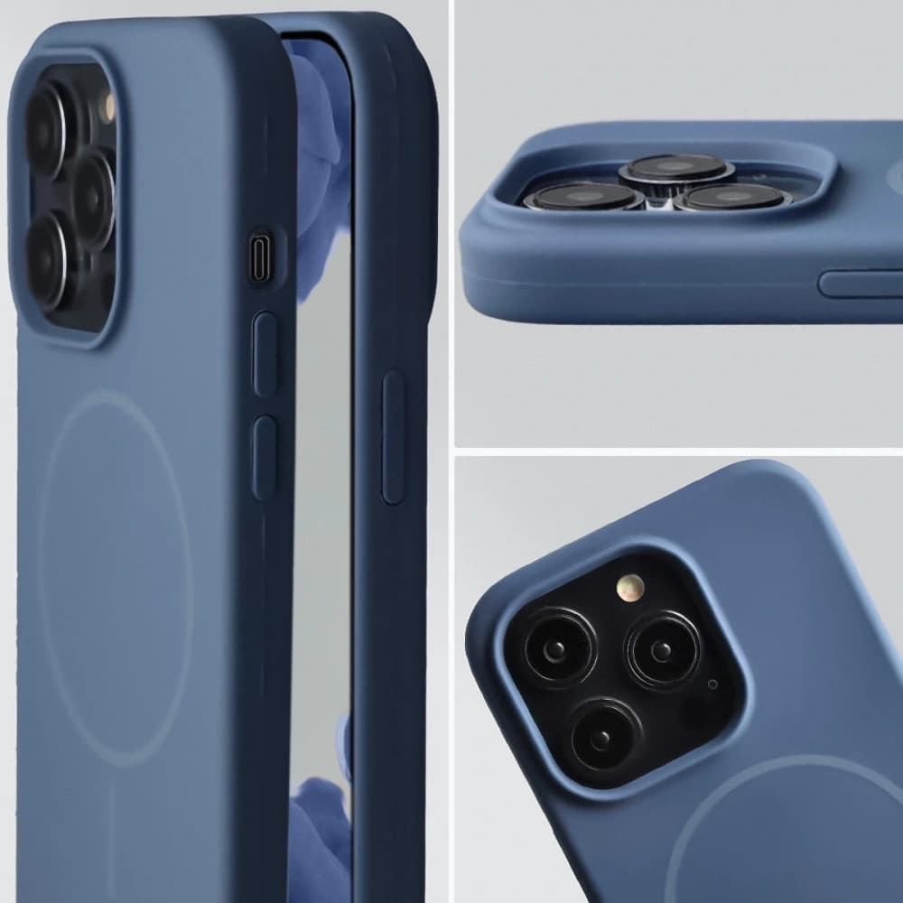 Husă magnetică Bizon Soft pentru Apple iPhone 14 Pro, albastru închis - 6