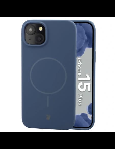 Husă magnetică Bizon Soft pentru Apple iPhone 15 Plus, albastru închis