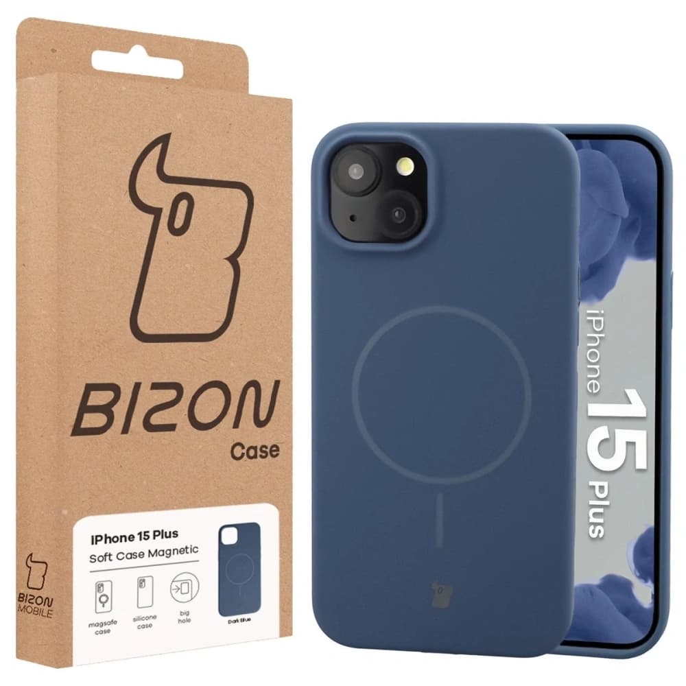 Bizon Soft Case Magnetisch Apple iPhone 15 Plus Marineblau - 8