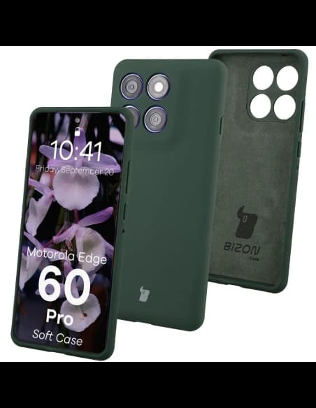 Husă soft Bizon pentru Motorola Edge 60 Pro, verde închis