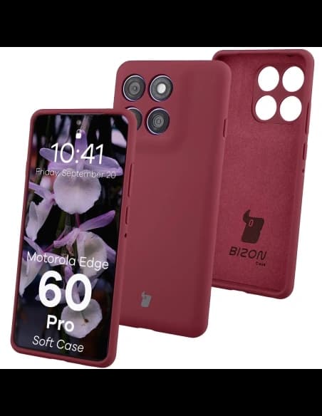 Husă Bizon Soft pentru Motorola Edge 60 Pro, mov închis