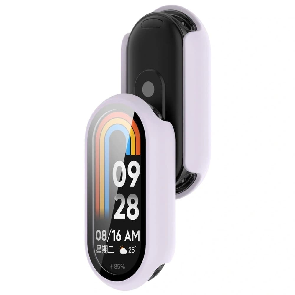 Bizon Case+Glass Uhr Xiaomi Smart Band 10 helllila - 1