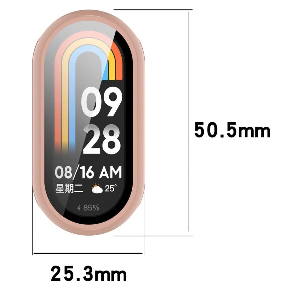 Bizon Case+Glass Uhr Xiaomi Smart Band 10 pink - 2