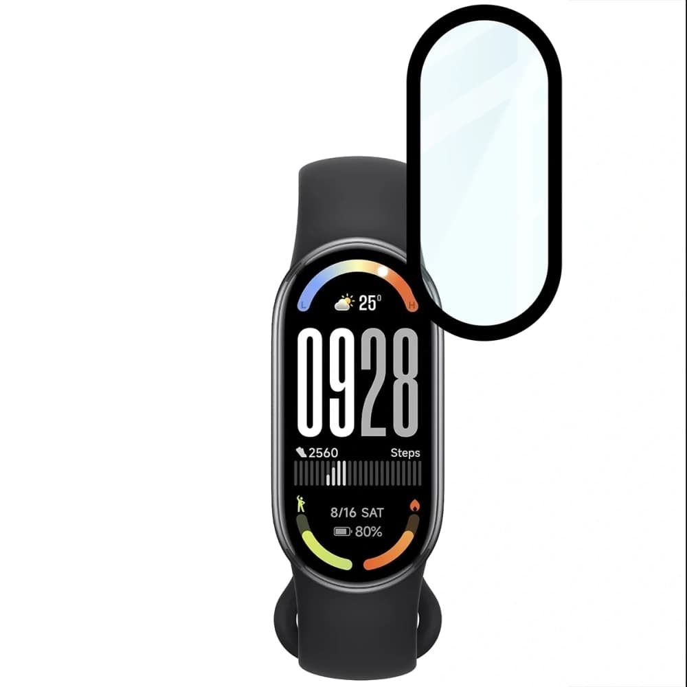 Bizon Glass Watch Edge Hybrid Xiaomi Smart Band 10 schwarz - 5