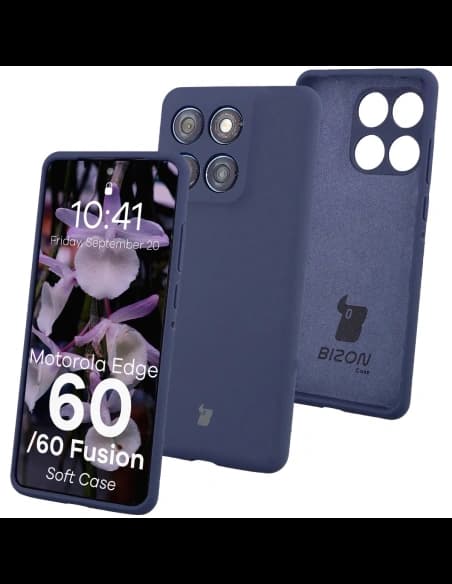 Husă moale Bizon pentru Motorola Edge 60 Fusion / 60 albastru închis