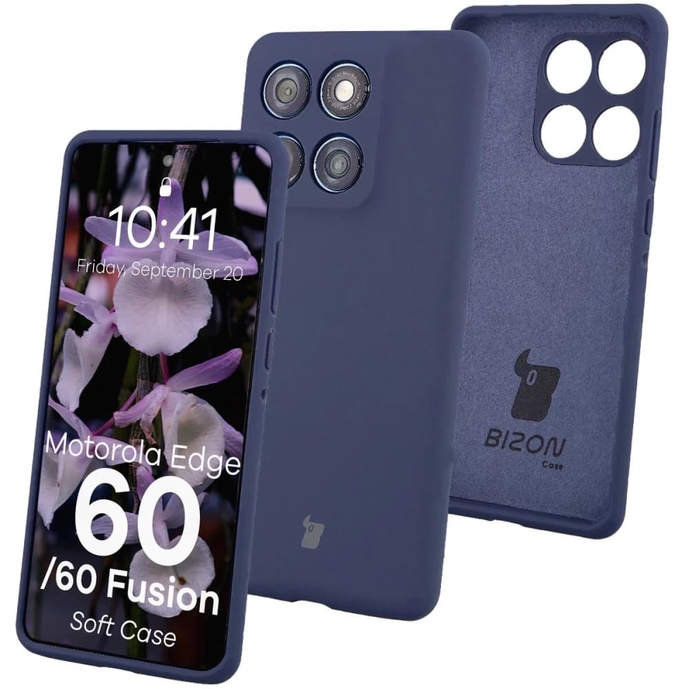 Husă moale Bizon pentru Motorola Edge 60 Fusion / 60 albastru închis - 1