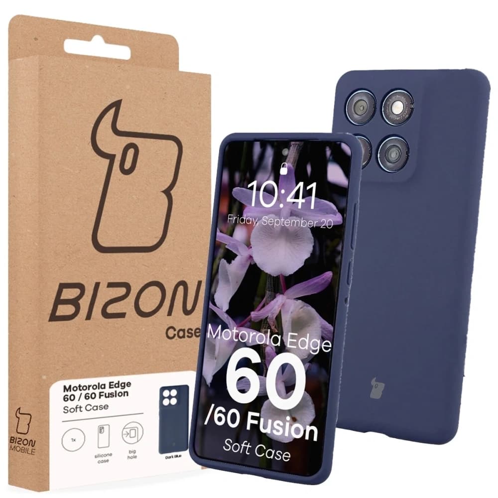 Husă moale Bizon pentru Motorola Edge 60 Fusion / 60 albastru închis - 7